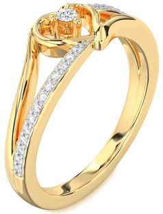 Diamond Gold Heart Promise Ring