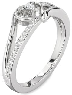 Diamond White Gold Heart Promise Ring