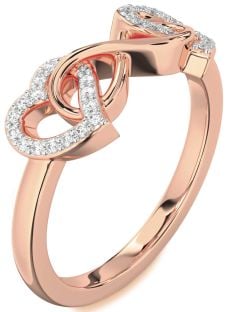 Diamond Rose Gold Heart Infinity Ring