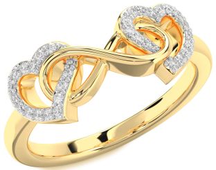 Diamond Gold Heart Infinity Ring