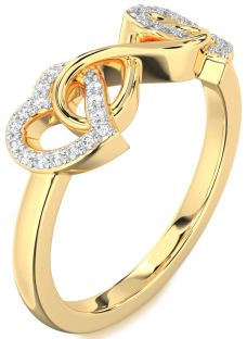 Diamond Gold Heart Infinity Ring