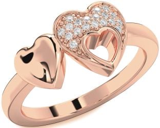 Diamond Rose Gold Heart Ring