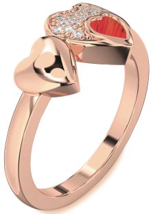 Diamond Rose Gold Heart Ring