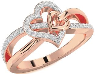 Diamond Rose Gold Heart Ring