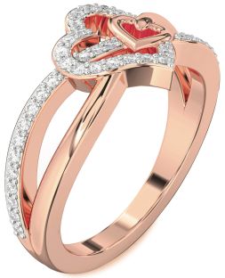 Diamond Rose Gold Heart Ring