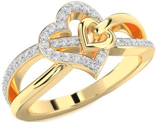 Diamond Gold Heart Ring