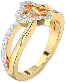 Diamond Gold Heart Ring