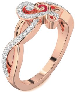 Diamond Rose Gold Heart Ring