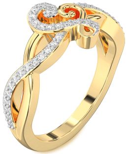Diamond Gold Heart Ring