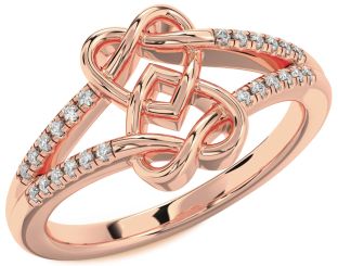 Diamond Rose Gold Heart Ring