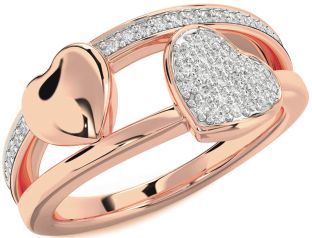 Diamond Rose Gold Heart Ring