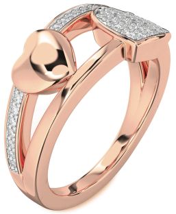 Diamond Rose Gold Heart Ring