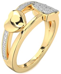 Diamond Gold Heart Ring
