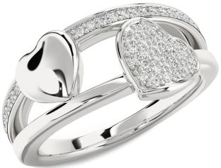 Diamond Platinum Heart Ring