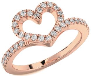 Diamond Rose Gold Heart Ring