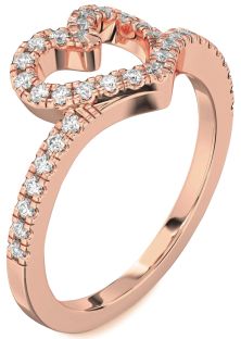 Diamond Rose Gold Heart Ring