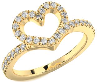 Diamond Gold Heart Ring