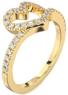 Diamond Gold Heart Ring