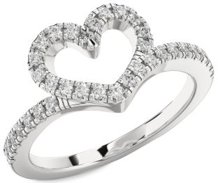Diamond White Gold Heart Ring