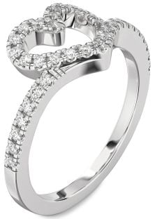 Diamond White Gold Heart Ring