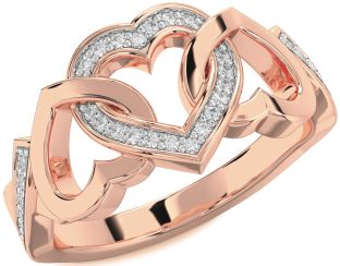 Diamond Rose Gold Heart Ring