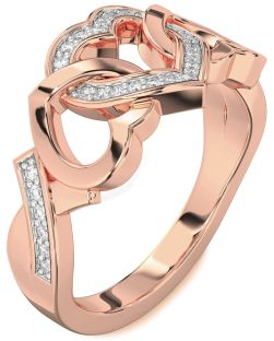 Diamond Rose Gold Heart Ring