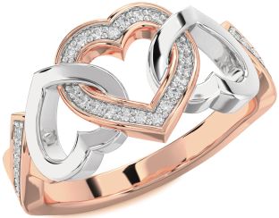 Diamond Platinum & Rose Gold Heart Ring