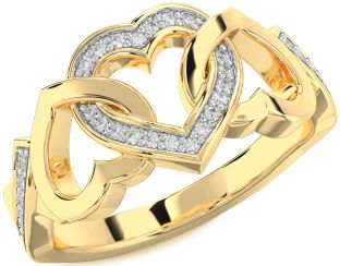 Diamond Gold Heart Ring