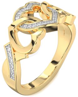 Diamond Gold Heart Ring