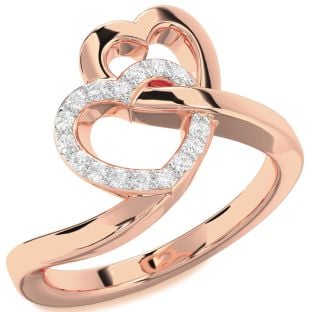 Diamond Rose Gold Heart Ring