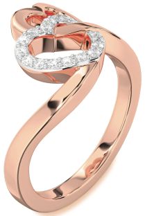 Diamond Rose Gold Heart Ring