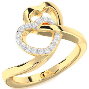 Diamond Gold Heart Ring