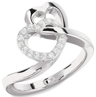 Diamond White Gold Heart Ring