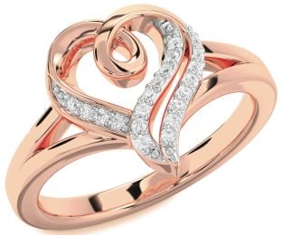 Diamond Rose Gold Heart Ring