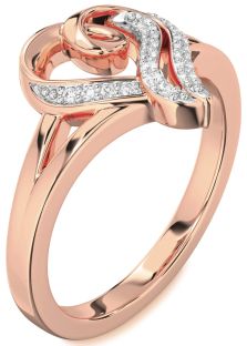Diamond Rose Gold Heart Ring