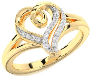 Diamond Gold Heart Ring