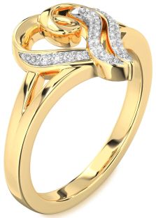 Diamond Gold Heart Ring