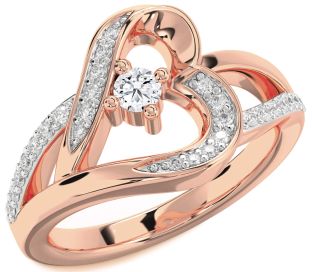 Diamond Rose Gold Heart Promise Ring