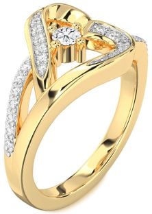 Diamond Gold Heart Promise Ring