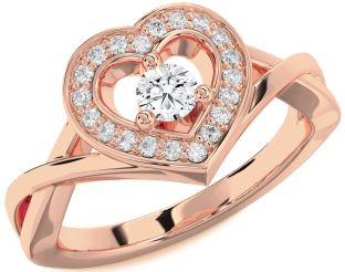 Diamond Rose Gold Heart Promise Ring