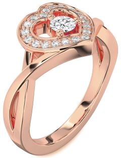 Diamond Rose Gold Heart Promise Ring
