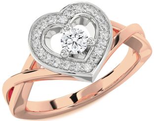 Diamond White Rose Gold Heart Promise Ring