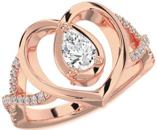 Diamond Rose Gold Heart Solitaire Engagement Ring