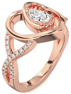 Diamond Rose Gold Heart Solitaire Engagement Ring