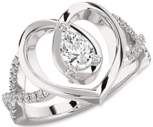 Diamond White Gold Heart Solitaire Engagement Ring