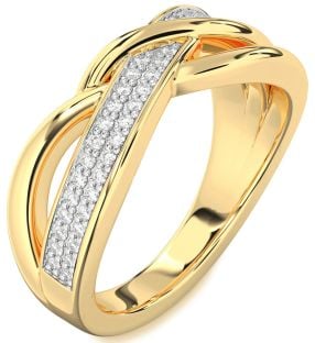 Diamond Gold Infinity Round Ring