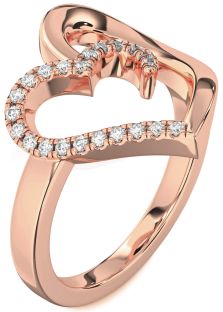 Diamond Rose Gold Heart Ring