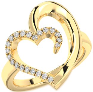 Diamond Gold Heart Ring