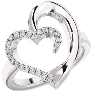 Diamond White Gold Heart Ring
