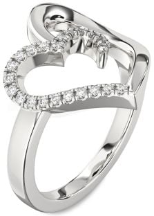Diamond White Gold Heart Ring